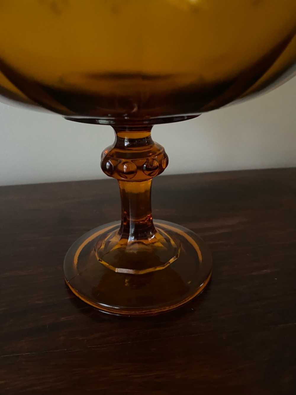 Indiana Glass • Amber • Pedestal Teardrop Compote Fruit Bowl - Picture 4 of 5
